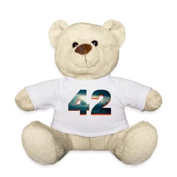 42 sun u clouds douglas universe answer question - Teddy Bear - white - Front
