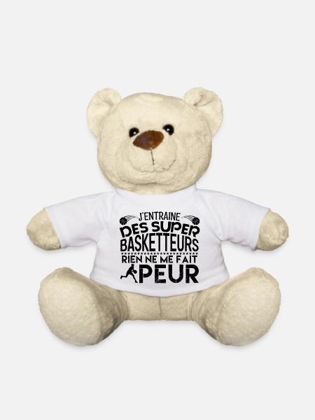 Basketball coach Cadeau coach Basketball - Nounours - blanc
