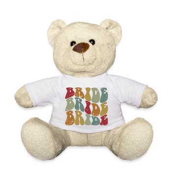 Retro Bride Matching Couple Engagement Wedding - Teddy Bear - white - Front