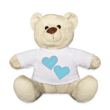 Bayrische Herzen als Patches - Teddy - Weiß - Vorne