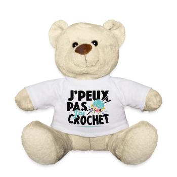 Je Peux Pas J'ai Crochet Cadeau Couture - Nounours - blanc - Devant