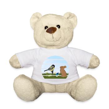 Great Bird Rabbit Easter Spring - Teddy Bear - white - Front
