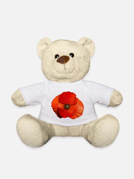 Fleur de coquelicot - Nounours - blanc