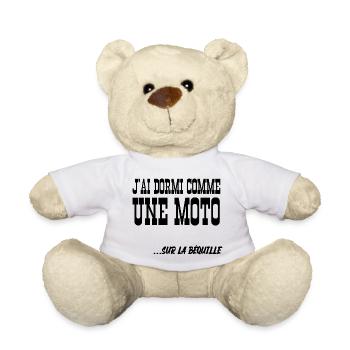 j'ai dormi comme une moto - Nounours - blanc - Devant