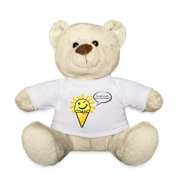 Eis als Sonne schmilzt mit witzigem Spruch - Teddy - Weiß - Vorne