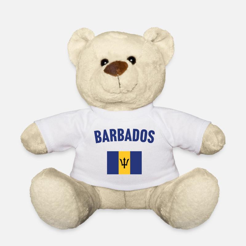 Barbados Flag - Teddy Bear - white