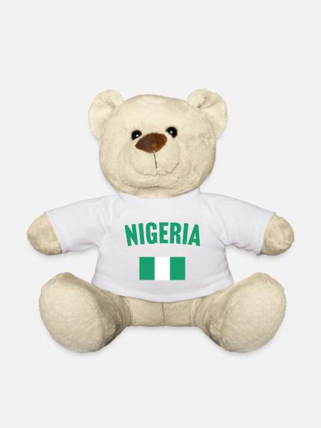 Nigeria Flag - Teddy Bear - white