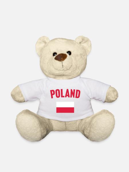 Drapeau de la Pologne - Nounours - blanc