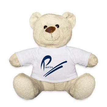 Paris Design - Bleu - Nounours - blanc - Devant
