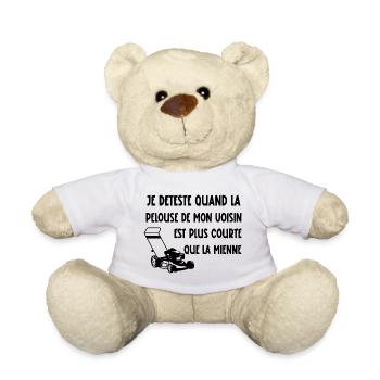 je déteste quand la pelouse de mon voisin - Nounours - blanc - Devant