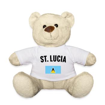 St Lucia Flag - Teddy Bear - white - Front