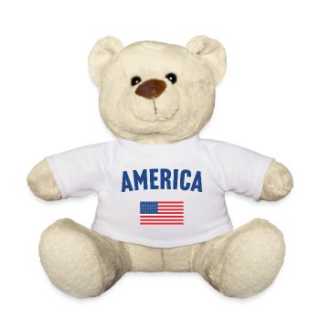 Drapeau de l’Amérique - Nounours - blanc - Devant