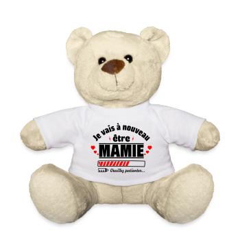 Je Vais à nouveau être Mamie,Annonce Grossesse - Nounours - blanc - Devant