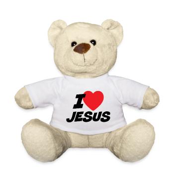 I Love Jesus - Teddy Bear - white - Front