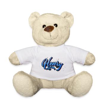 Henry Prénom Name Names Splash Graffiti - Nounours - blanc - Devant