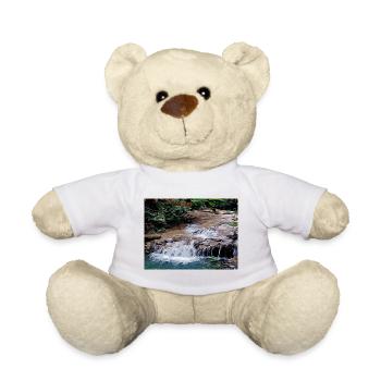Drawing of Provence - Small river waterfall - Teddy Bear - white - Front