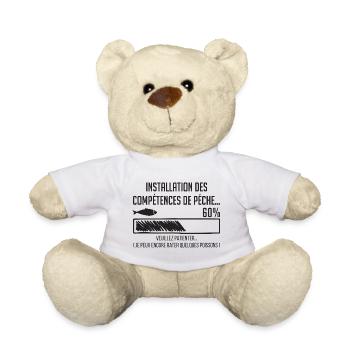 Pêche Humour Barre Progression 60% - Nounours - blanc - Devant