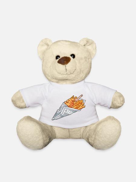 Fish and Chips - Teddy Bear - white
