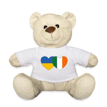 Ukraine Ireland Flag Heart - Teddy Bear - white - Front