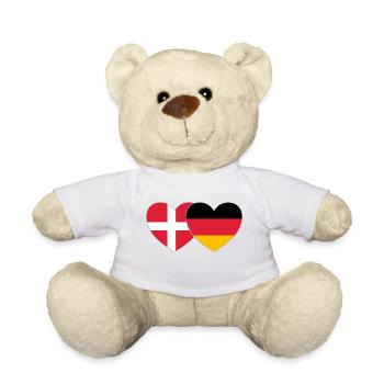 Denmark Germany Flag Heart - Teddy Bear - white - Front
