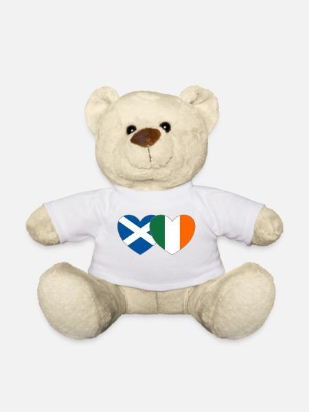 Schottland Irland Flagge Herz - Teddy - Weiß