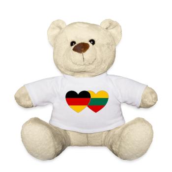 Allemagne Lituanie Drapeau Cœur - Nounours - blanc - Devant