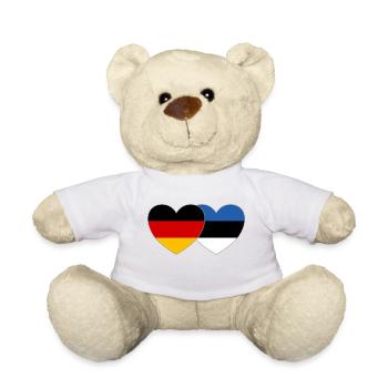 Germany Estonia Flag Heart - Teddy Bear - white - Front