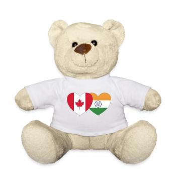 Canada India Flag Heart - Teddy Bear - white - Front