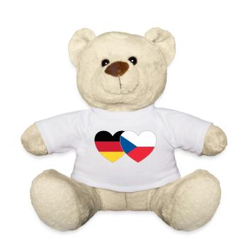 Deutschland Tschechien Flagge Herz - Teddy - Weiß - Vorne