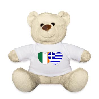 Irland Griechenland Flagge Herz - Teddy - Weiß - Vorne