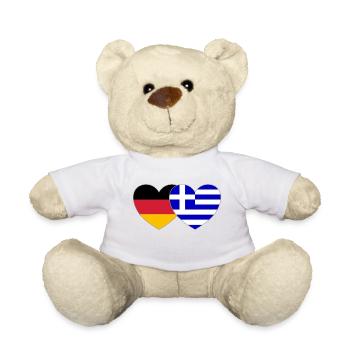 Deutschland Griechenland Flagge Herz - Teddy - Weiß - Vorne