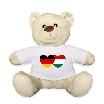 Germany Hungary Flag Heart - Teddy Bear - white - Front