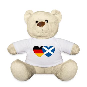 Deutschland Schottland Flagge Herz - Teddy - Weiß - Vorne