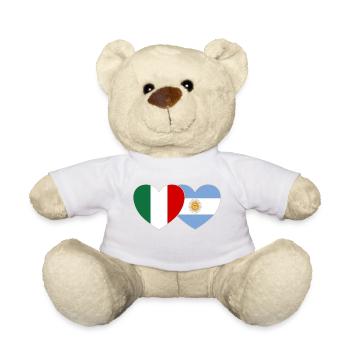 Italie Argentine Drapeau Cœur - Nounours - blanc - Devant