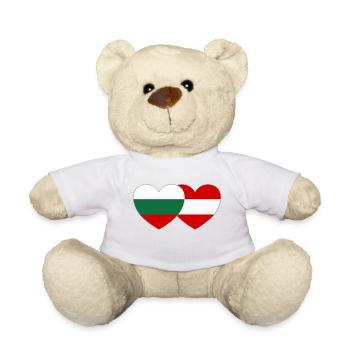 Bulgaria Austria Flag Heart - Teddy Bear - white - Front