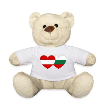 Österreich Bulgarien Flagge Herz - Teddy - Weiß - Vorne