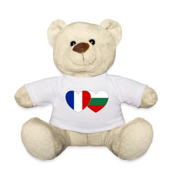 Fankreich Bulgarien Flagge Herz - Teddy - Weiß - Vorne