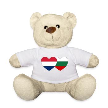Holland Bulgaria Flag Heart - Teddy Bear - white - Front