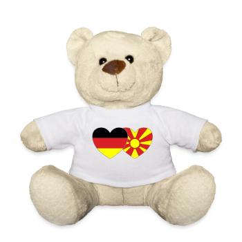 Deutschland Mazedonien Flagge Herz - Teddy - Weiß - Vorne