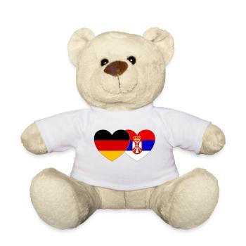 Deutschland Serbien Herz Flagge - Teddy - Weiß - Vorne