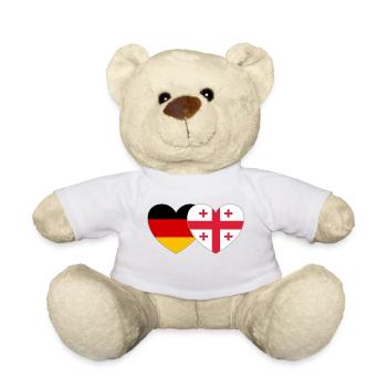 Germany Georgia Flag Heart - Teddy Bear - white - Front