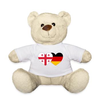 Georgien Deutschland Flagge Herz - Teddy - Weiß - Vorne