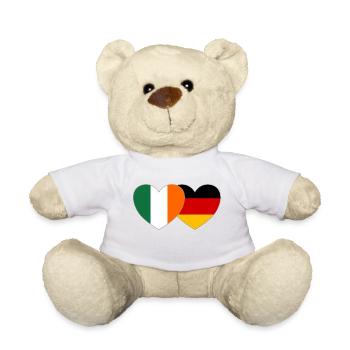 Irlande Allemagne Flag Heart - Nounours - blanc - Devant