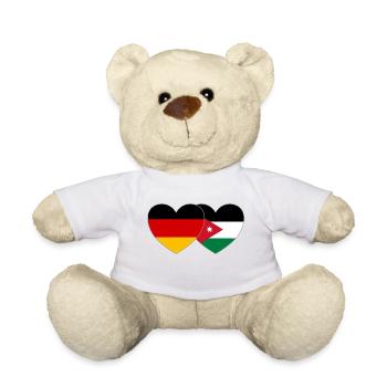 Germany Jordan Flag Heart Wide - Teddy Bear - white - Front