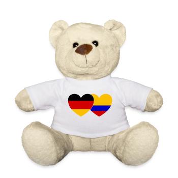 Deutschland Kolumbien Flagge - Teddy - Weiß - Vorne