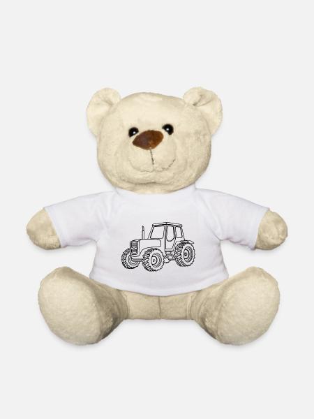 Tractor, black - Teddy Bear - white