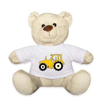 Tracteur jaune - Nounours - blanc - Devant