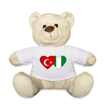 Turkey Nigeria Flag Heart - Teddy Bear - white - Front