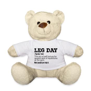 Leg Day Definition, Funny Gym Pump Cover Workout - Nounours - blanc - Devant