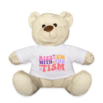 Rizz Em With The Tism - Teddy Bear - white - Front